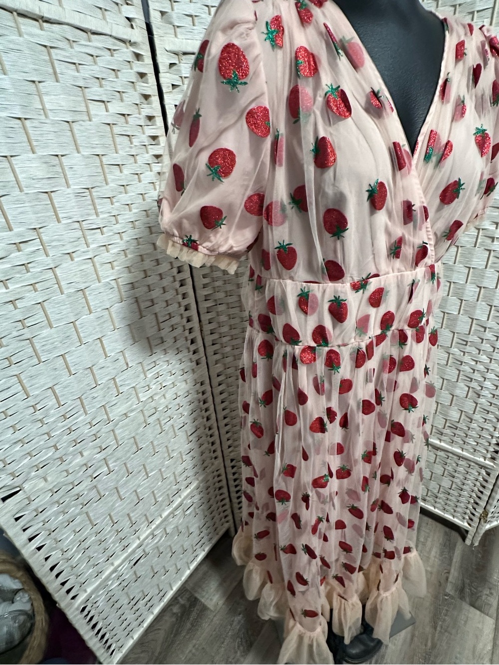 Fruit sparkle Pink Maxi Dress